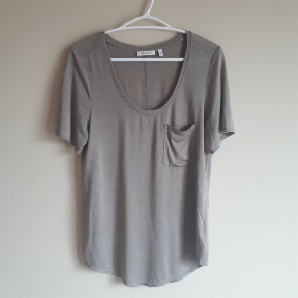 Babaton Tops - BABATON / S / Women's Sami Pocket Loose Fitting T-Shirt - Gold Grey